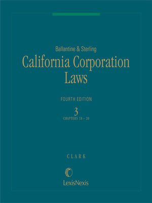 cover image of Ballantine & Sterling, California Corporation Laws